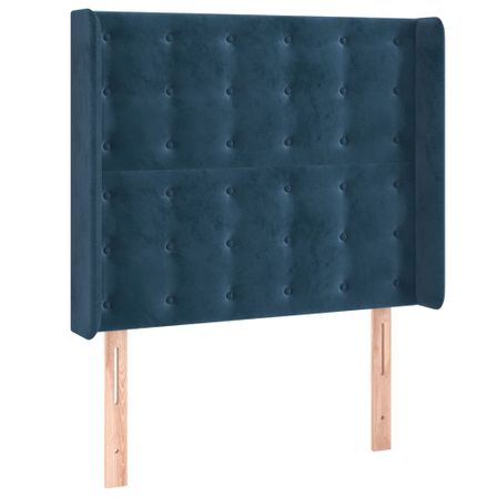 Tête de lit à LED Bleu foncé 93x16x118/128 cm Velours