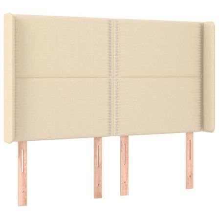 Tête de lit à LED Crème 147x16x118/128 cm Tissu