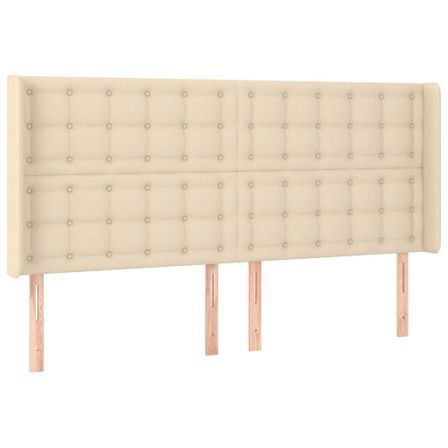 Tête de lit à LED Crème 163x16x118/128 cm Tissu