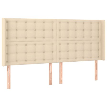 Tête de lit à LED Crème 183x16x118/128 cm Tissu