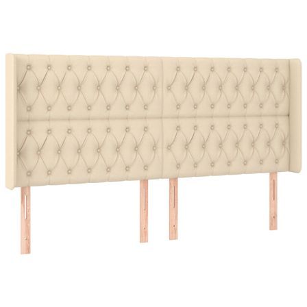 Tête de lit à LED Crème 183x16x118/128 cm Tissu