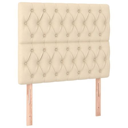 Tête de lit à LED Crème 90x7x118/1288 cm Tissu