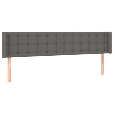 Tête de lit à LED Gris 203x16x78/88 cm Similicuir