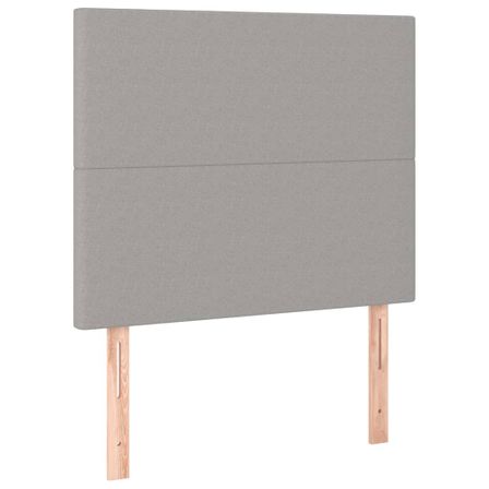 Tête de lit à LED Gris clair 100x5x118/128 cm Tissu