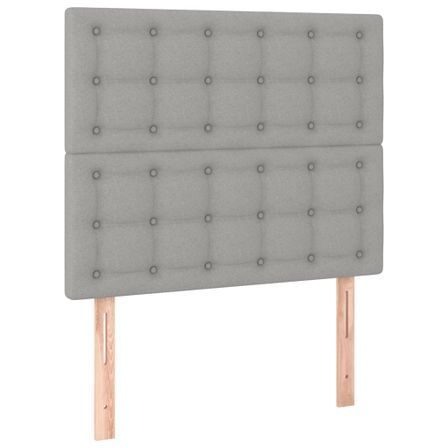 Tête de lit à LED Gris clair 100x5x118/128 cm Tissu