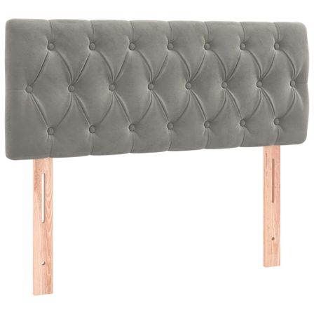 Tête de lit à LED Gris clair 100x7x78/88 cm Velours