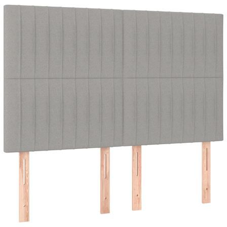 Tête de lit à LED Gris clair 144x5x118/128 cm Tissu