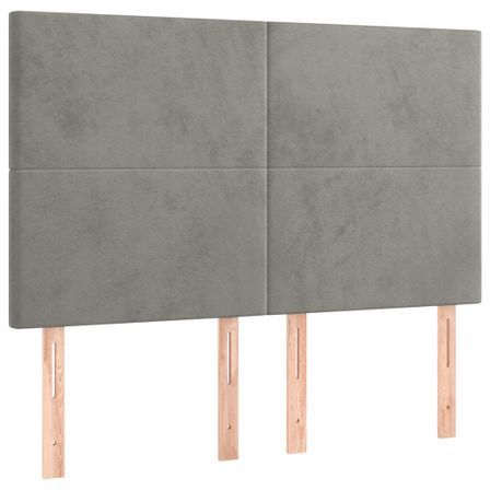 Tête de lit à LED Gris clair 144x5x118/128 cm Velours
