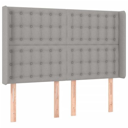 Tête de lit à LED Gris clair 147x16x118/128 cm Tissu