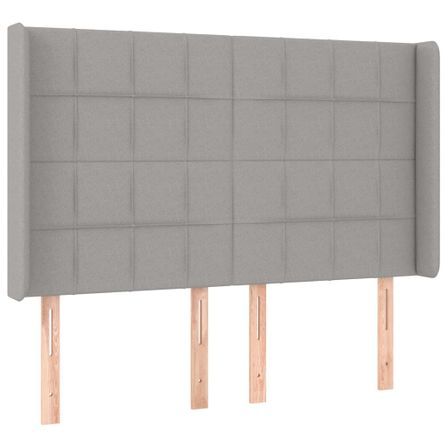 Tête de lit à LED Gris clair 147x16x118/128 cm Tissu