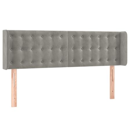Tête de lit à LED Gris clair 147x16x78/88 cm Velours