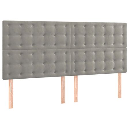 Tête de lit à LED Gris clair 160x5x118/128 cm Velours