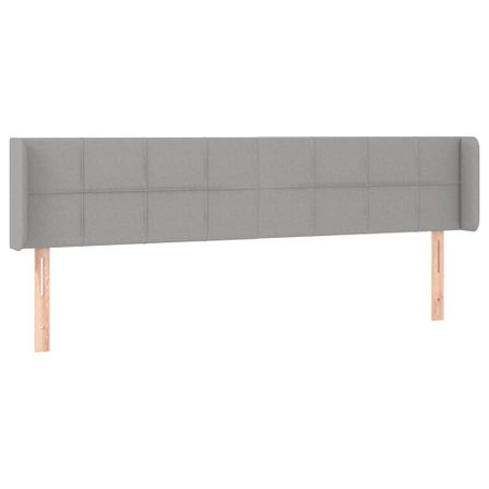 Tête de lit à LED Gris clair 163x16x78/88 cm Tissu