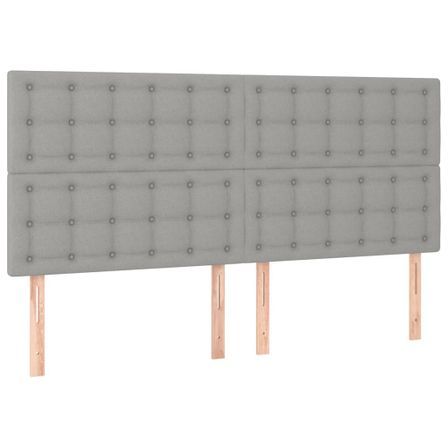 Tête de lit à LED Gris clair 180x5x118/128 cm Tissu