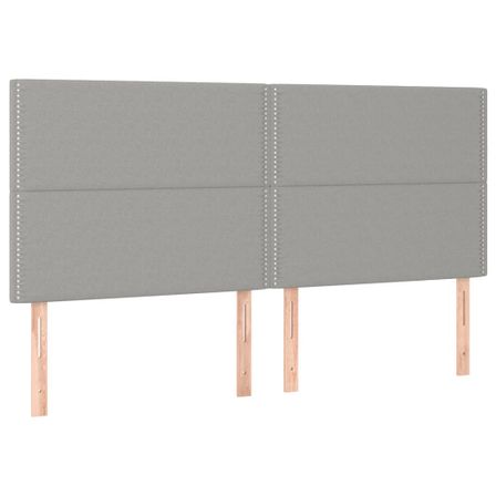 Tête de lit à LED Gris clair 180x5x118/128 cm Tissu