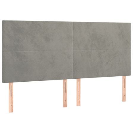 Tête de lit à LED Gris clair 180x5x118/128 cm Velours