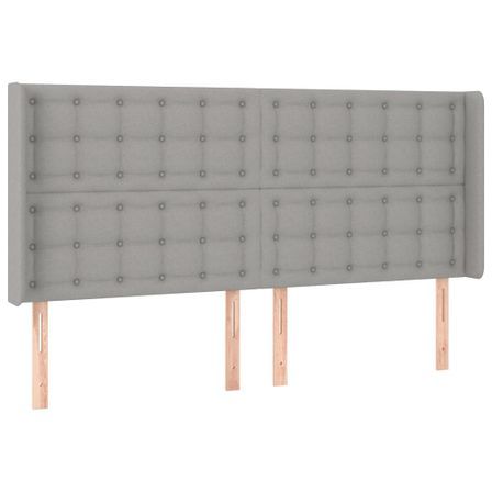 Tête de lit à LED Gris clair 183x16x118/128 cm Tissu