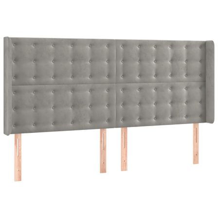 Tête de lit à LED Gris clair 183x16x118/128 cm Velours