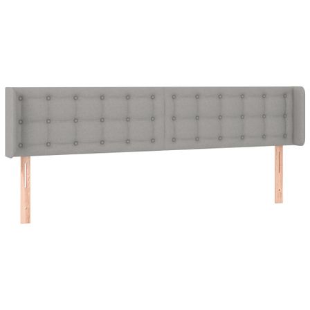 Tête de lit à LED Gris clair 183x16x78/88 cm Tissu