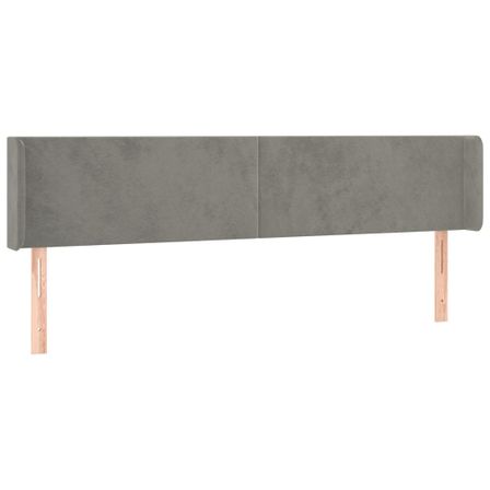 Tête de lit à LED Gris clair 183x16x78/88 cm Velours
