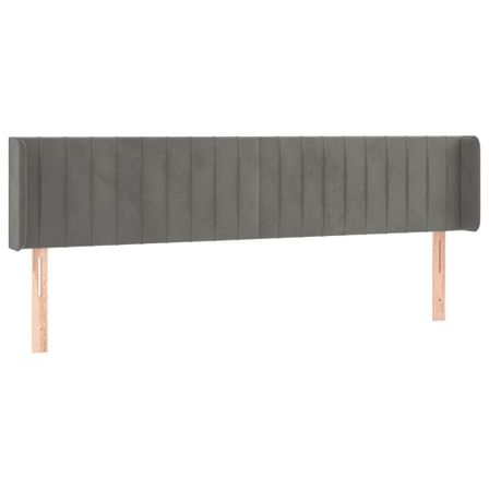 Tête de lit à LED Gris clair 183x16x78/88 cm Velours