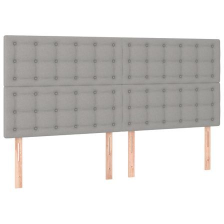 Tête de lit à LED Gris clair 200x5x118/128 cm Tissu