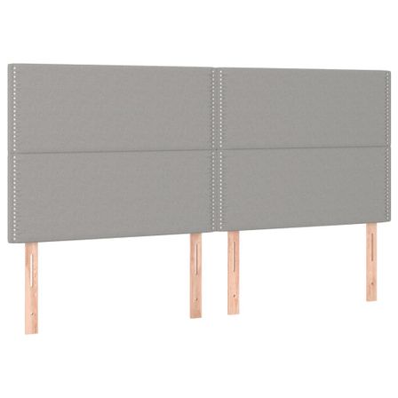 Tête de lit à LED Gris clair 200x5x118/128 cm Tissu