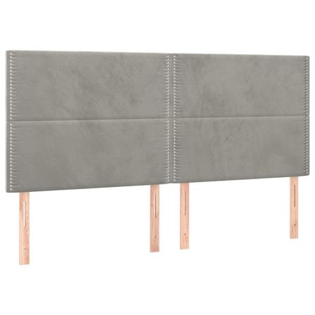 Tête de lit à LED Gris clair 200x5x118/128 cm Velours