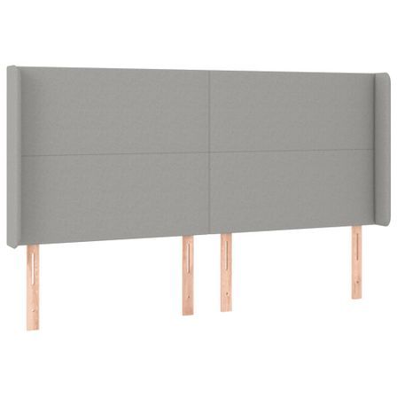 Tête de lit à LED Gris clair 203x16x118/128 cm Tissu