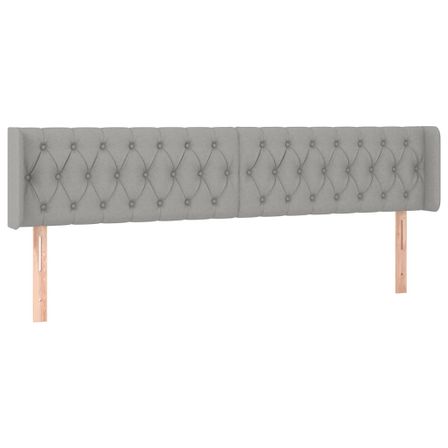 Tête de lit à LED Gris clair 203x16x78/88 cm Tissu