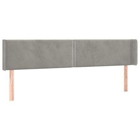 Tête de lit à LED Gris clair 203x16x78/88 cm Velours