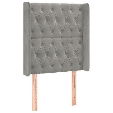 Tête de lit à LED Gris clair 83x16x118/128 cm Velours