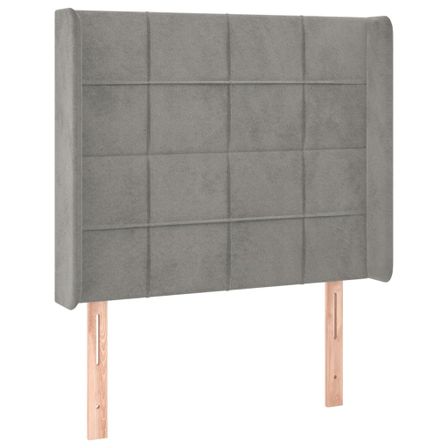 Tête de lit à LED Gris clair 83x16x118/128 cm Velours