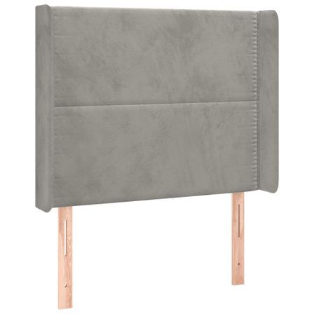 Tête de lit à LED Gris clair 93x16x118/128 cm Velours