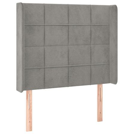 Tête de lit à LED Gris clair 93x16x118/128 cm Velours