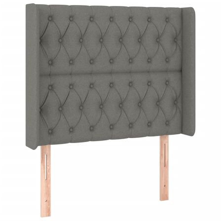 Tête de lit à LED Gris foncé 103x16x118/128 cm Tissu