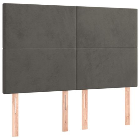 Tête de lit à LED Gris foncé 144x5x118/128 cm Velours