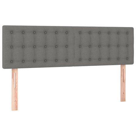 Tête de lit à LED Gris foncé 144x5x78/88 cm Tissu