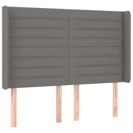 Tête de lit à LED Gris foncé 147x16x118/128 cm Tissu