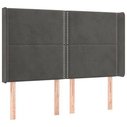 Tête de lit à LED Gris foncé 147x16x118/128 cm Velours