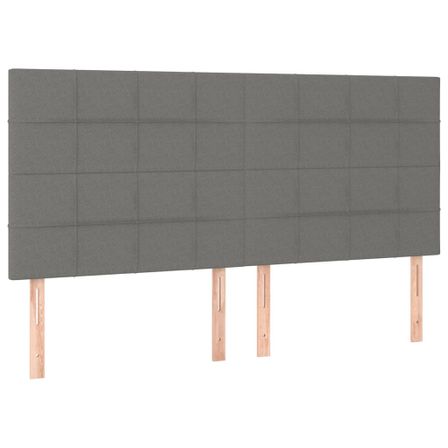 Tête de lit à LED Gris foncé 160x5x118/128 cm Tissu