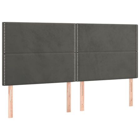 Tête de lit à LED Gris foncé 160x5x118/128 cm Velours
