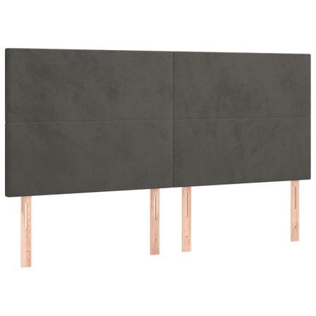 Tête de lit à LED Gris foncé 160x5x118/128 cm Velours