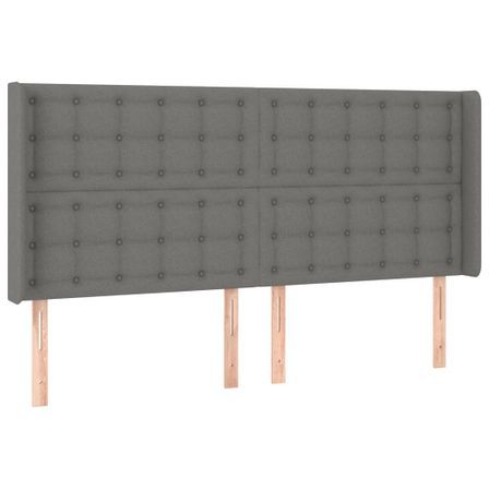 Tête de lit à LED Gris foncé 163x16x118/128 cm Tissu