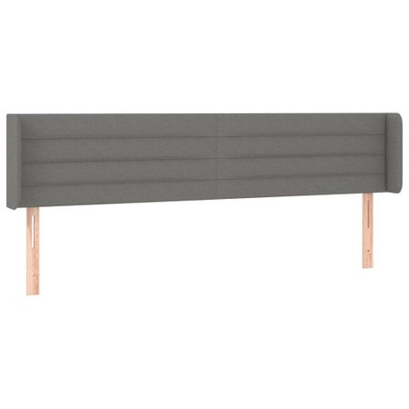Tête de lit à LED Gris foncé 163x16x78/88 cm Tissu