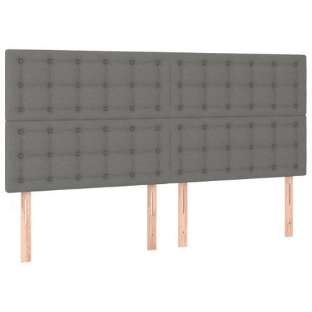Tête de lit à LED Gris foncé 180x5x118/128 cm Tissu