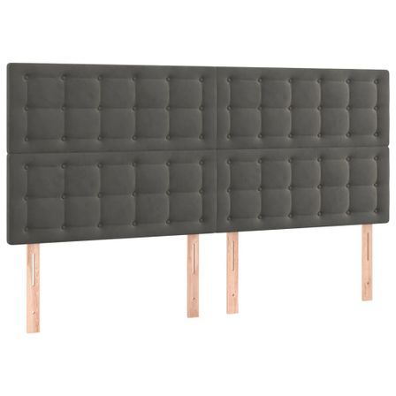 Tête de lit à LED Gris foncé 180x5x118/128 cm Velours