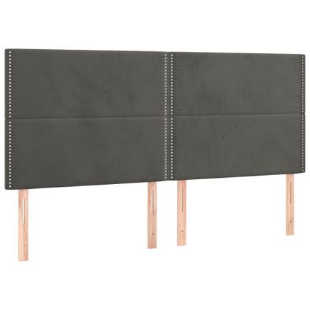 Tête de lit à LED Gris foncé 180x5x118/128 cm Velours
