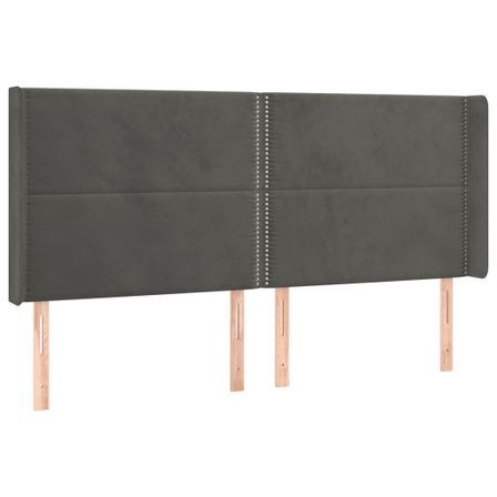 Tête de lit à LED Gris foncé 183x16x118/128 cm Velours