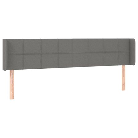 Tête de lit à LED Gris foncé 183x16x78/88 cm Tissu